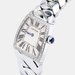 Cartier Silver Stainless Steel Diamond La Dona W660022I Women's Wristwatch 28 mm