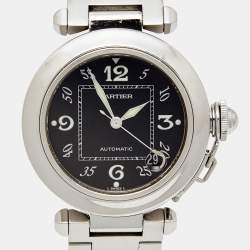 Pre Owned Cartier Black Stainless Steel Pasha W31043M7 Women's Wristwatch 35 mm