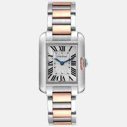 Cartier Tank Anglaise Small Steel Rose Gold Ladies Watch 22.7 mm