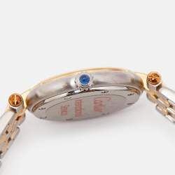 Cartier Silver 18k Yellow Gold Stainless Steel Panthere 166920 Quartz Women's Wristwatch 24 mm