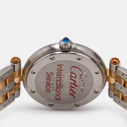 Cartier Silver 18k Yellow Gold Stainless Steel Panthere 166920 Quartz Women's Wristwatch 24 mm