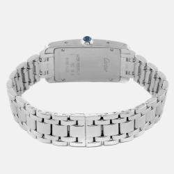 Cartier Tank Americaine Silver Dial White Gold Ladies Watch 19 mm