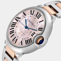 Cartier Ballon Bleu Steel Rose Gold Mother Of Pearl Ladies Watch 36 mm