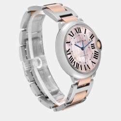 Cartier Ballon Bleu Steel Rose Gold Mother Of Pearl Ladies Watch 36 mm