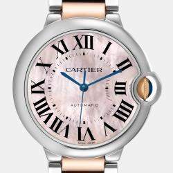 Cartier Ballon Bleu Steel Rose Gold Mother Of Pearl Ladies Watch 36 mm