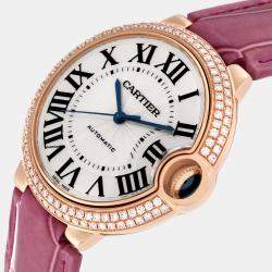 Cartier Ballon Bleu Automatic Rose Gold Diamond Ladies Watch 36.5 mm