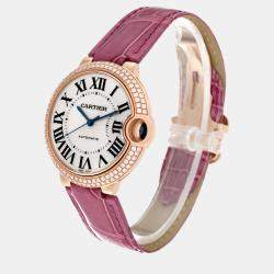 Cartier Ballon Bleu Automatic Rose Gold Diamond Ladies Watch 36.5 mm