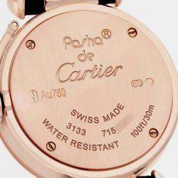 Cartier Pasha Rose Gold Silver Diamond Dial Ladies Watch 27 mm