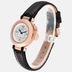 Cartier Pasha Rose Gold Silver Diamond Dial Ladies Watch 27 mm