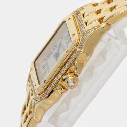 Cartier Ivory 18k Yellow Gold Panthere Quartz Women's Wristwatch 22 mm