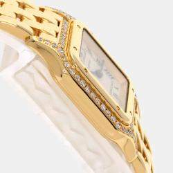 Cartier Ivory 18k Yellow Gold Panthere Quartz Women's Wristwatch 22 mm