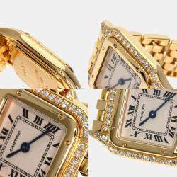 Cartier Ivory 18k Yellow Gold Panthere Quartz Women's Wristwatch 22 mm