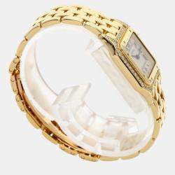 Cartier Ivory 18k Yellow Gold Panthere Quartz Women's Wristwatch 22 mm