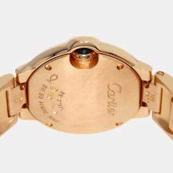 Cartier Silver 18k Rose Gold Ballon Bleu W69002Z2 Quartz Women's Wristwatch 28 mm