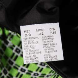 Carven Kiwi Green Textured Checkered Pencil Skirt S