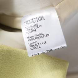 Carven Lime Green Crepe Scalloped Cross Over Crop Top M