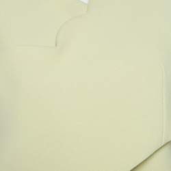 Carven Lime Green Crepe Scalloped Cross Over Crop Top M
