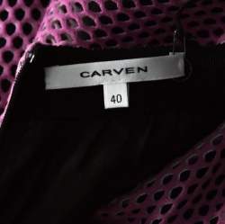 Carven Pink & Black Mesh Layered Skirt M