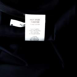 Carven Navy Blue Cotton Blend Cap Sleeves A Line Dress M