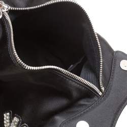 Carven Black Satin Pochon Defile F Clutch