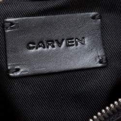 Carven Black Satin Pochon Defile F Clutch
