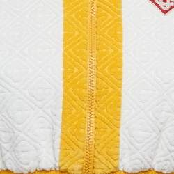 Casablanca White Logo Embossed Terry Crop Track Jacket S