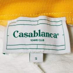 Casablanca White Monogram Embossed Terry Track Pants S