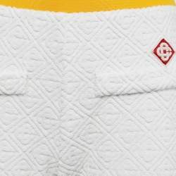 Casablanca White Monogram Embossed Terry Track Pants S