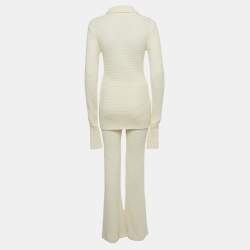 Pre Owned Casablanca Off White Knit Co-ord Set S