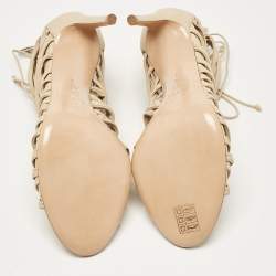 Pre Owned Casadei Beige Leather Cage Valencia Sandals Size 39