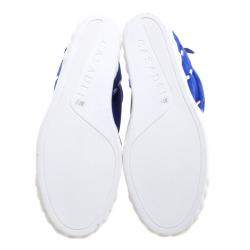 Pre Owned Casadei Blue Suede High Top Wedge Sneakers Size 37.5