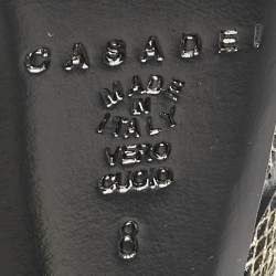 Pre Owned Casadei Black/Gold Glitter and Lamé Fabric Daisy Platform Pumps Size 38