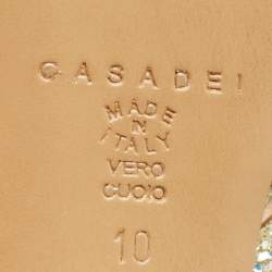 Casadei Gold Glitter Daisy Platform Pumps Size 40