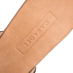 Pre Owned Casadei Black Suede Tassel Peep Toe Cork Platform Wedge Slides Size 40