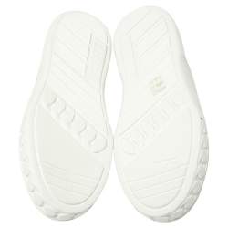 Pre Owned Casadei White Leather And Patent Trim Lace Up Sneakers Size 40