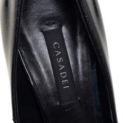 Pre Owned Casadei Two Tone Glitter Patent Leather Platform Pumps Size 38