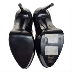 Pre Owned Casadei Two Tone Glitter Patent Leather Platform Pumps Size 38