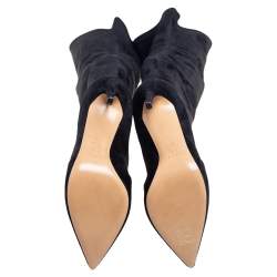 Pre Owned حذاء بوت فوق الركبه كاسادي سويدي أسود مقاس 41