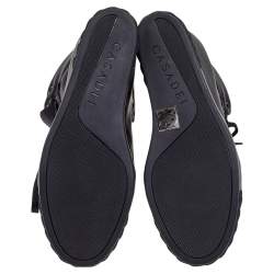 Pre Owned Casadei Black Satin High Top Wedge Sneakers Size 39