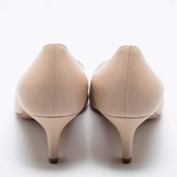 Pre Owned Casadei Beige/Black Leather Pointed Toe Pumps Size 40