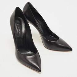 Pre Owned Casadei Black Leather Blade Pumps Size 38.5 