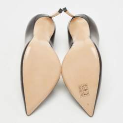 Pre Owned Casadei Black Leather Blade Pumps Size 38.5 