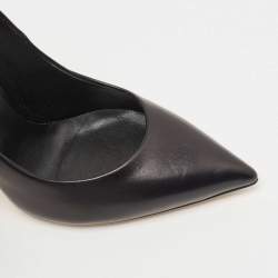 Pre Owned Casadei Black Leather Blade Pumps Size 38.5 