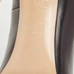 Pre Owned Casadei Black Leather Blade Pumps Size 38.5 