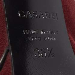 Pre Owned Casadei Burgundy Suede Platform Pumps Size 36.5