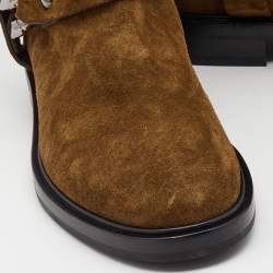 Casadei Brown Suede Chain Detail Knee Length Boots Size 40
