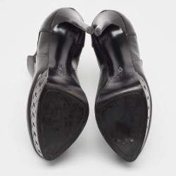 Pre Owned Casadei Black Leather Ankle  Boots Size 38