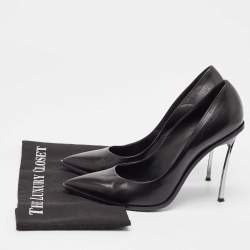 Casadei Black Leather Pointed Toe Pumps Size 41