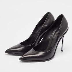 Casadei Black Leather Pointed Toe Pumps Size 41