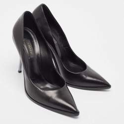 Casadei Black Leather Pointed Toe Pumps Size 41